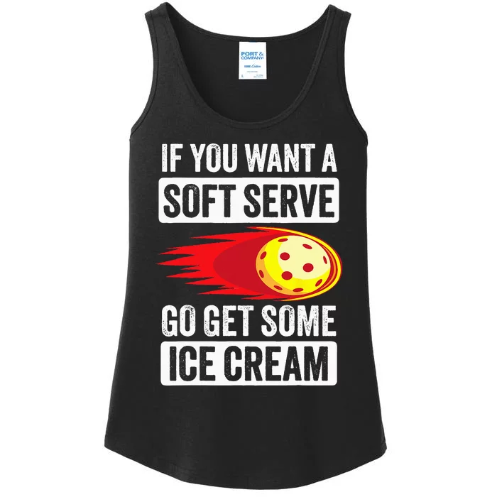 Pickleball Soft Serve Ice Cream Funny Pickleball Ladies Essential Tank