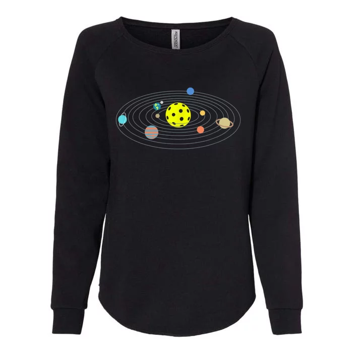 Pickleball Solar System Womens California Wash Sweatshirt