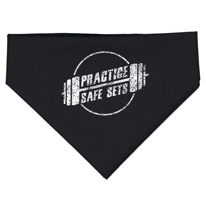 Practice Safe Sets Workout Fitness Motivation Gym Training USA-Made Doggie Bandana