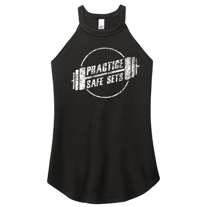 Practice Safe Sets Workout Fitness Motivation Gym Training Women’s Perfect Tri Rocker Tank