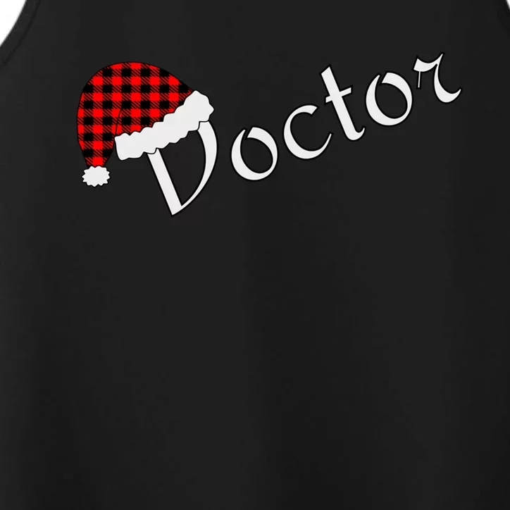 Plaid Santa Sleep Hat Doctor Meaningful Gift Performance Tank