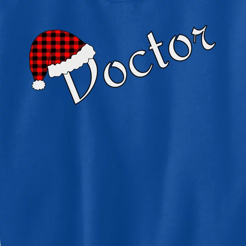 Plaid Santa Sleep Hat Doctor Meaningful Gift Kids Sweatshirt