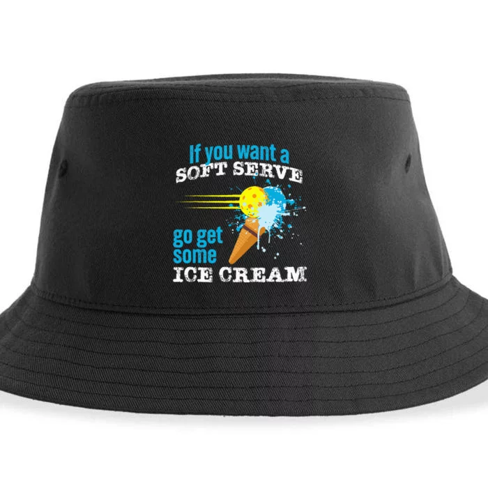 Pickleball Soft Serve Ice Cream Slam Funny Pickleball Sustainable Bucket Hat