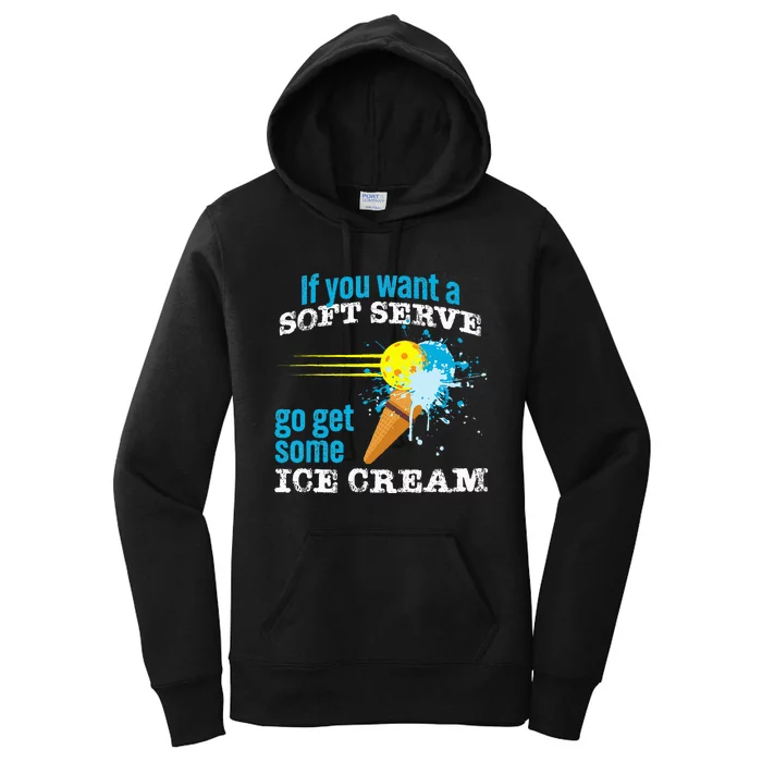 Pickleball Soft Serve Ice Cream Slam Funny Pickleball Women's Pullover Hoodie