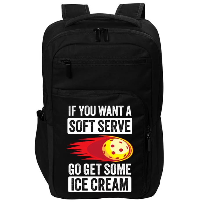 Pickleball Soft Serve Ice Cream Funny Pickleball Impact Tech Backpack