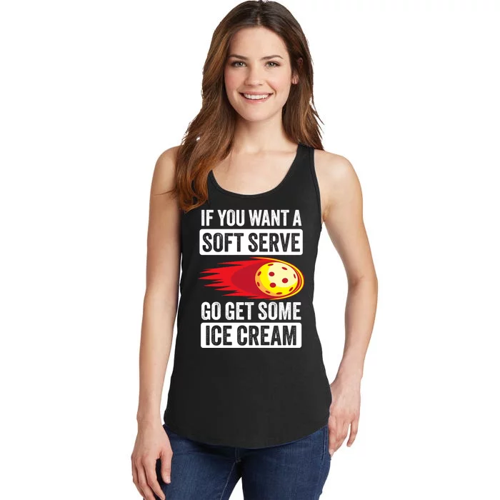 Pickleball Soft Serve Ice Cream Funny Pickleball Ladies Essential Tank