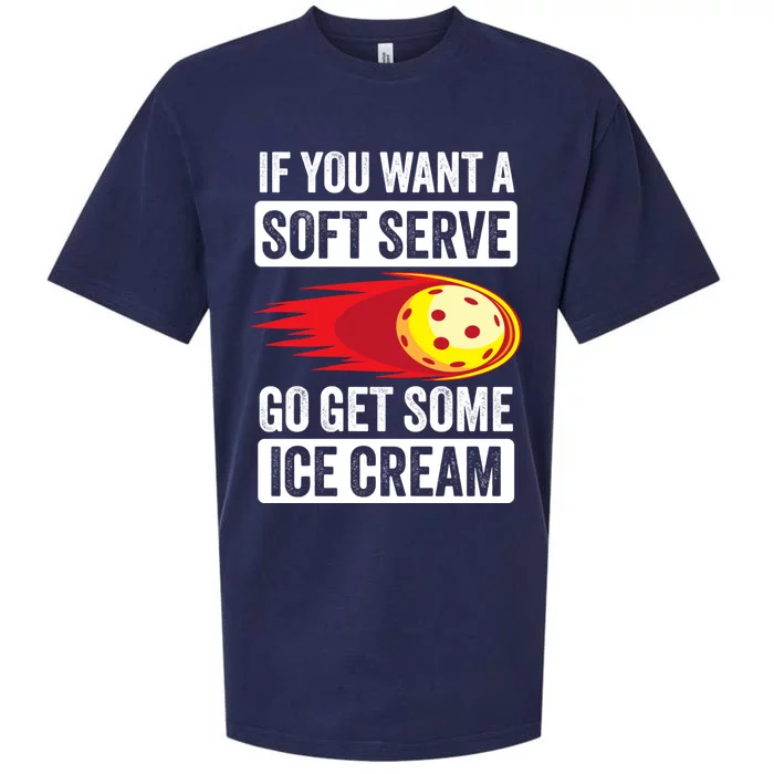 Pickleball Soft Serve Ice Cream Funny Pickleball Sueded Cloud Jersey T-Shirt