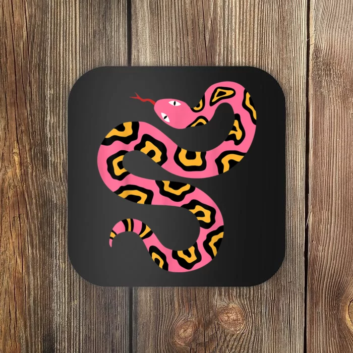 Pink Snake Sky Herpetologist Reptile Python Lover Coaster