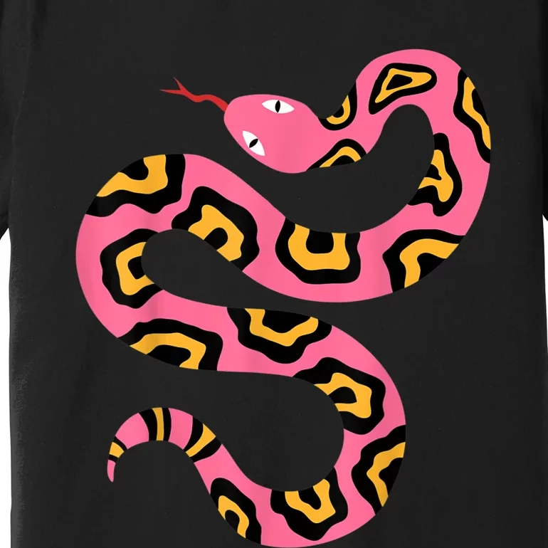 Pink Snake Sky Herpetologist Reptile Python Lover Premium T-Shirt