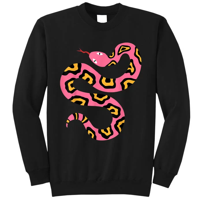 Pink Snake Sky Herpetologist Reptile Python Lover Tall Sweatshirt