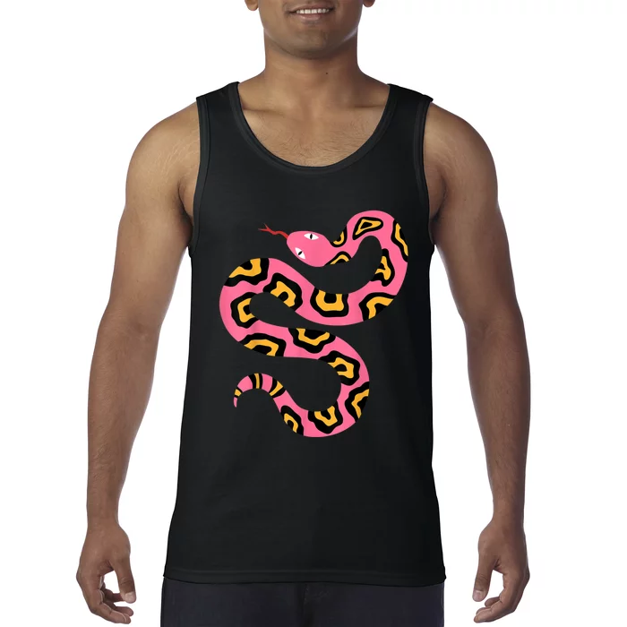 Pink Snake Sky Herpetologist Reptile Python Lover Tank Top