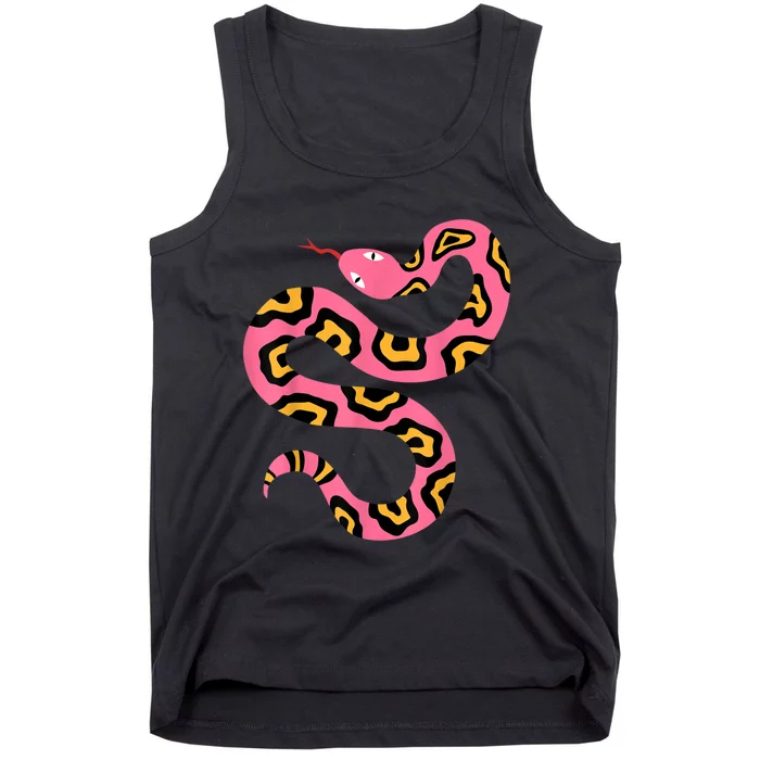 Pink Snake Sky Herpetologist Reptile Python Lover Tank Top