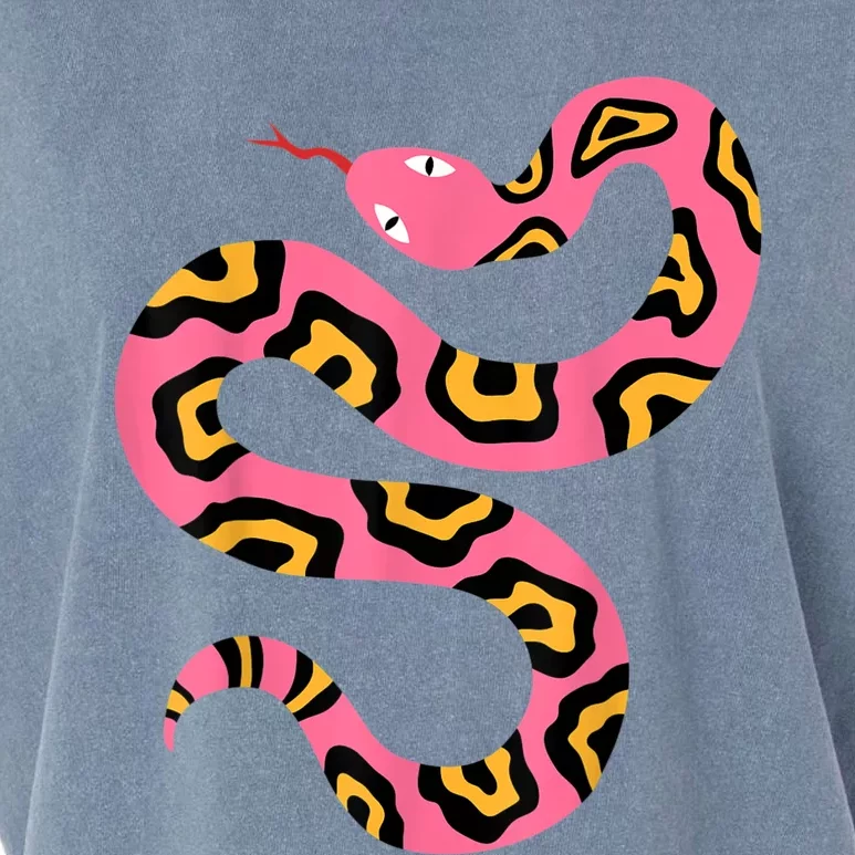 Pink Snake Sky Herpetologist Reptile Python Lover Garment-Dyed Women's Muscle Tee