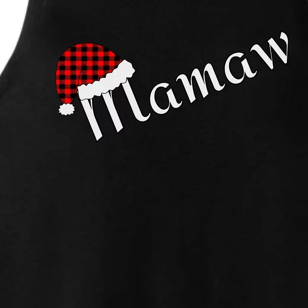 Plaid Santa Sleep Hat Mamaw Gift Ladies Tri-Blend Wicking Tank