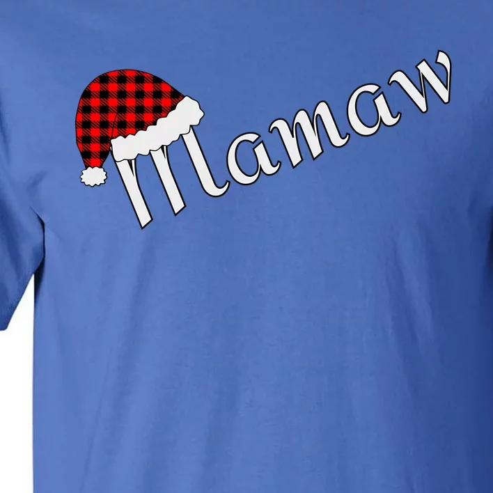 Plaid Santa Sleep Hat Mamaw Gift Tall T-Shirt