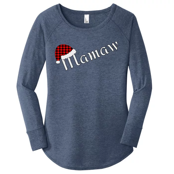 Plaid Santa Sleep Hat Mamaw Gift Women's Perfect Tri Tunic Long Sleeve Shirt