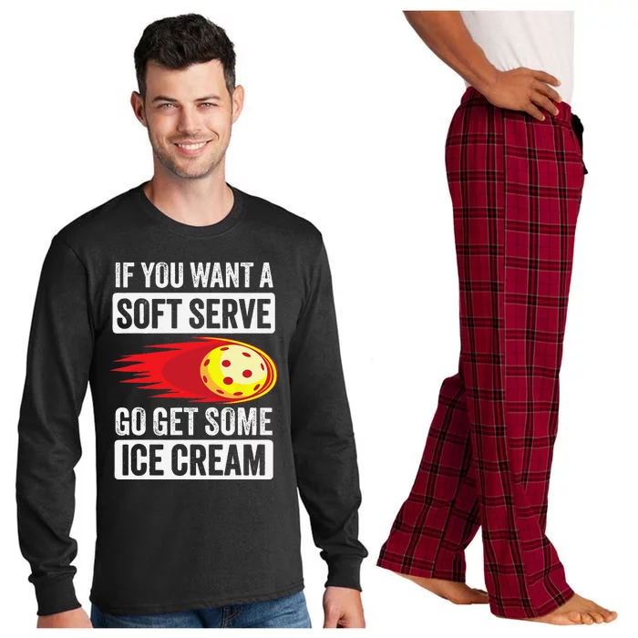 Pickleball Soft Serve Ice Cream Funny Pickleball Long Sleeve Pajama Set