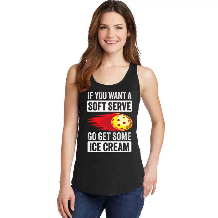 Pickleball Soft Serve Ice Cream Funny Pickleball Ladies Essential Tank