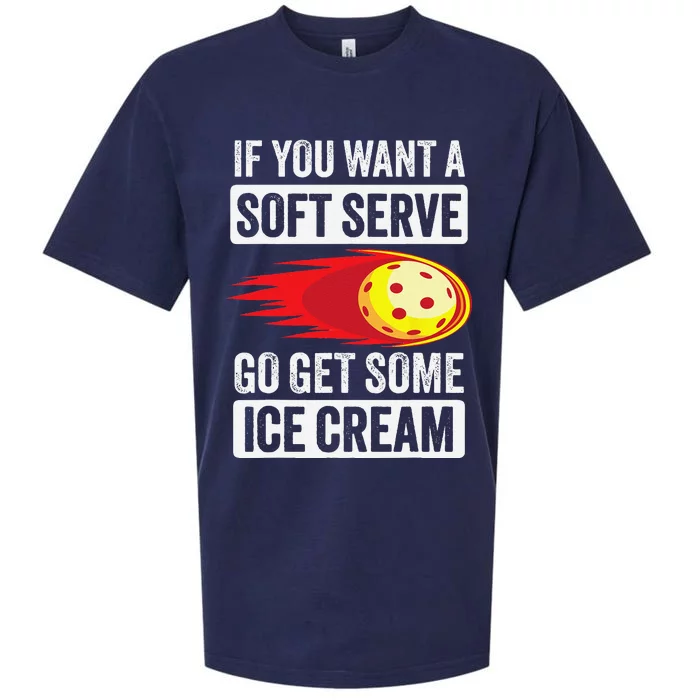 Pickleball Soft Serve Ice Cream Funny Pickleball Sueded Cloud Jersey T-Shirt