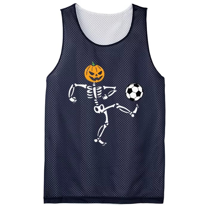 Pumpkin Skeleton Soccer Player Halloween Boy Soccer Mesh Reversible Basketball Jersey Tank