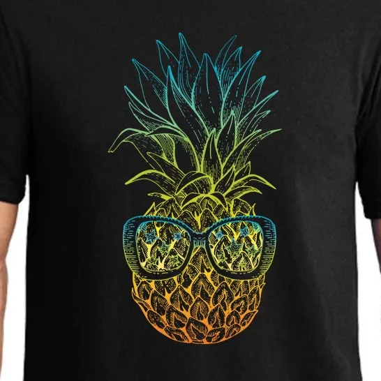 Pineapple Sunglasses Summer Fruit In Glasses Cool Tropical Funny Pajama Set