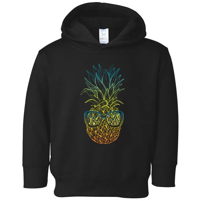 Pineapple Sunglasses Summer Fruit In Glasses Cool Tropical Funny Toddler Hoodie