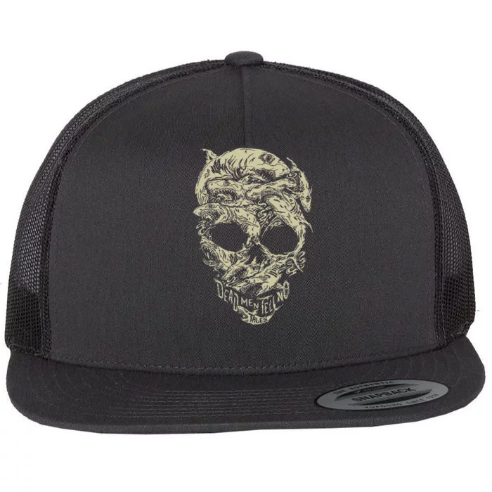 Pirates Shark Skull Flat Bill Trucker Hat