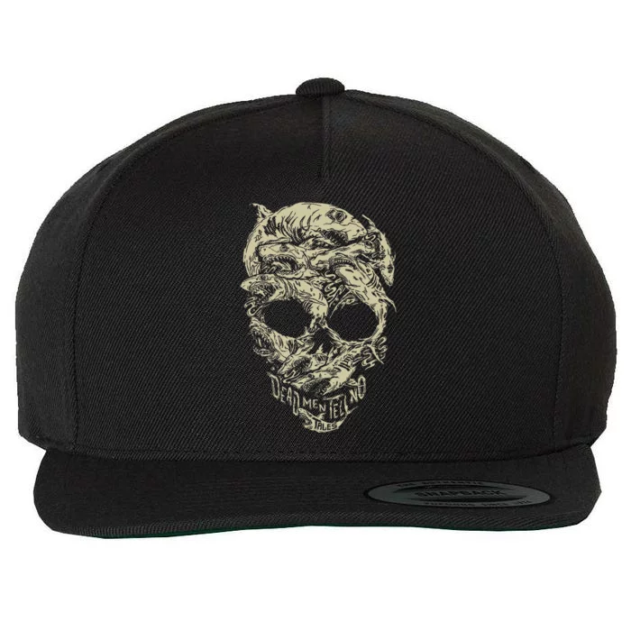 Pirates Shark Skull Wool Snapback Cap