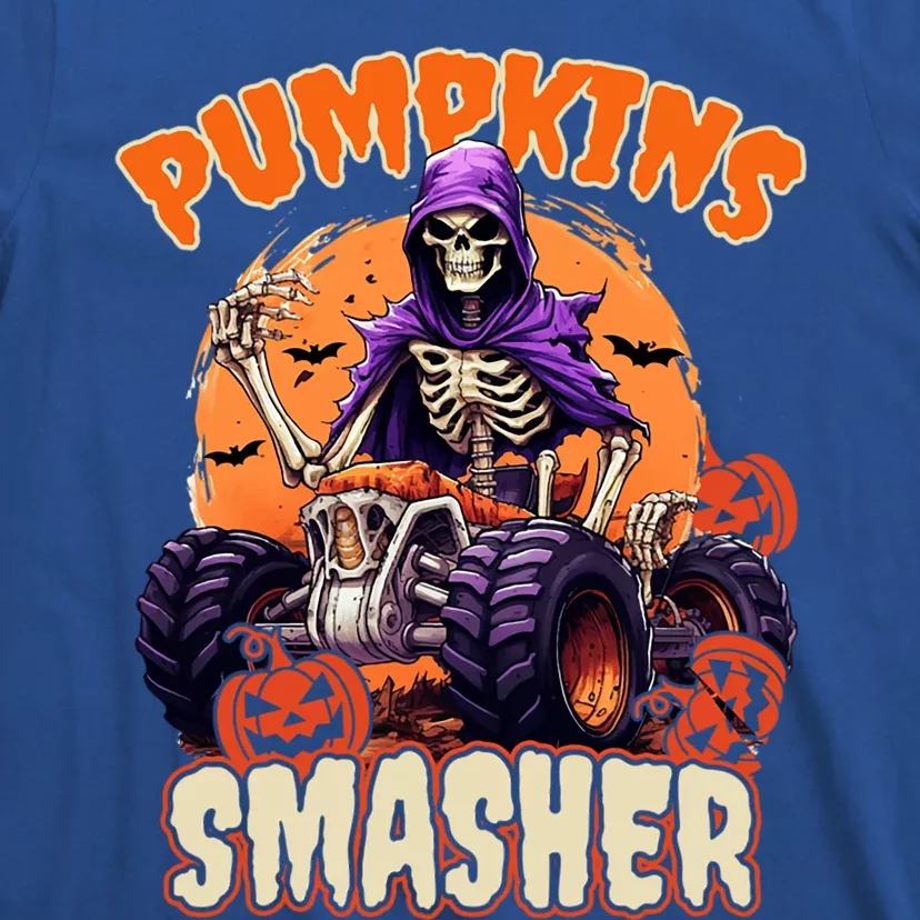 Pumpkins Smasher Skeleton Monster Truck Lover Gift T-Shirt