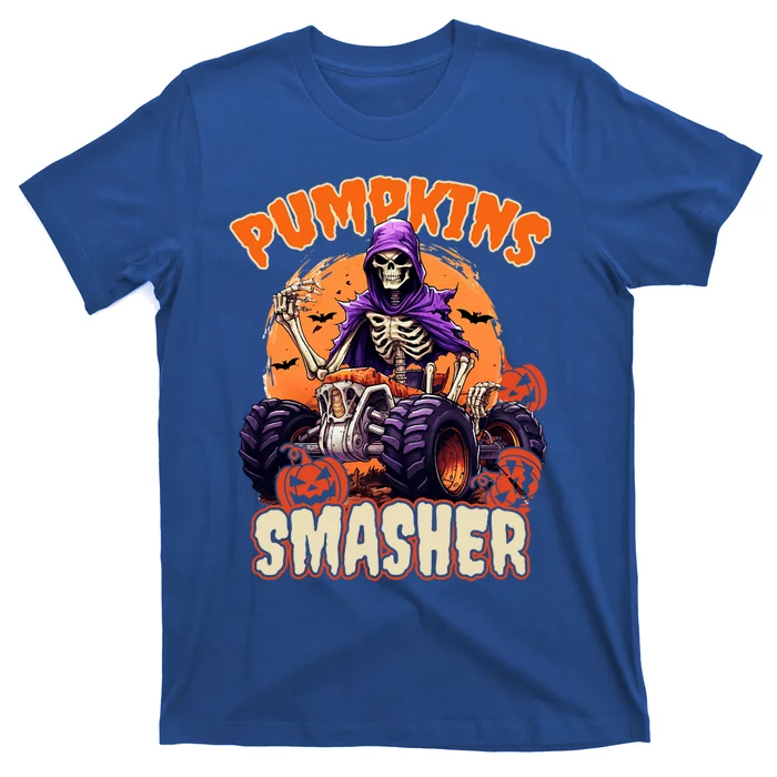 Pumpkins Smasher Skeleton Monster Truck Lover Gift T-Shirt