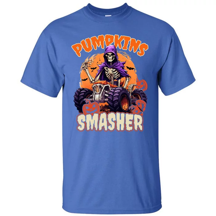 Pumpkins Smasher Skeleton Monster Truck Lover Gift Tall T-Shirt