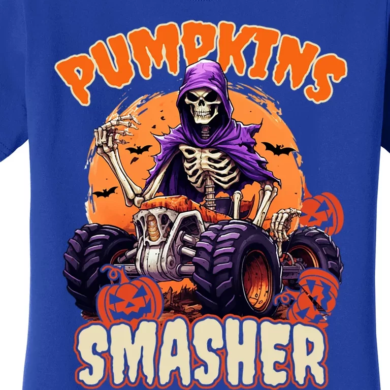 Pumpkins Smasher Skeleton Monster Truck Lover Gift Women's T-Shirt