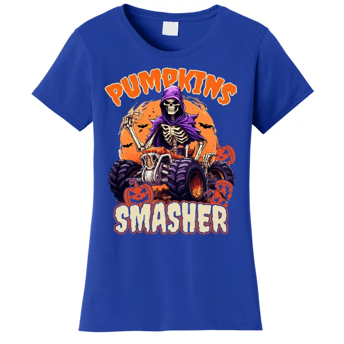 Pumpkins Smasher Skeleton Monster Truck Lover Gift Women's T-Shirt