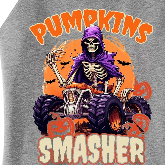 Pumpkins Smasher Skeleton Monster Truck Lover Gift Women’s Perfect Tri Rocker Tank