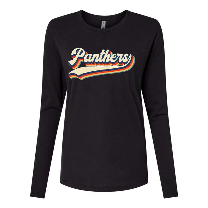 P.anthers School Sports Name Vintage Retro Gift Womens Cotton Relaxed Long Sleeve T-Shirt