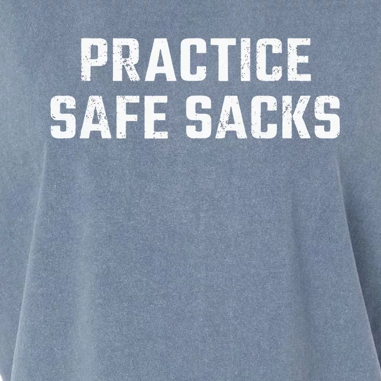 Practice Safe Sacks Lazy Halloween Football Garment-Dyed Women's Muscle Tee