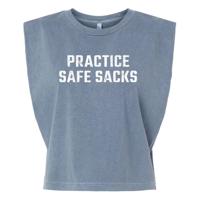 Practice Safe Sacks Lazy Halloween Football Garment-Dyed Women's Muscle Tee