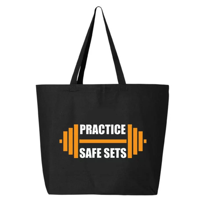 Practice Safe Sets Funny Weightlifting 25L Jumbo Tote