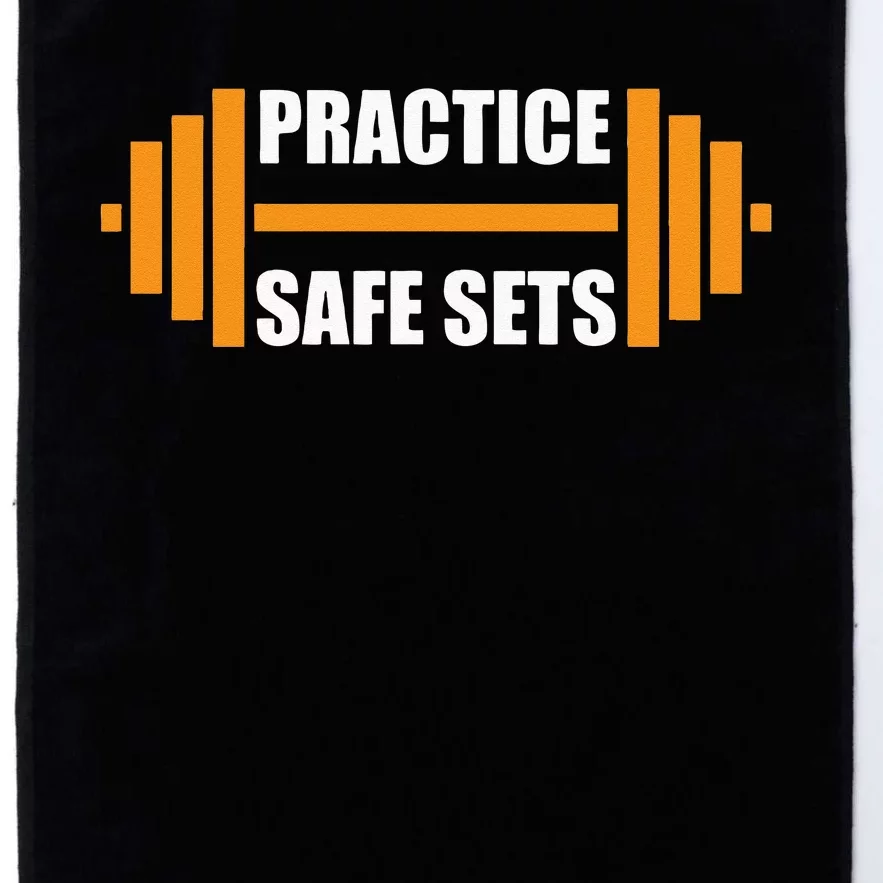 Practice Safe Sets Funny Weightlifting Platinum Collection Golf Towel