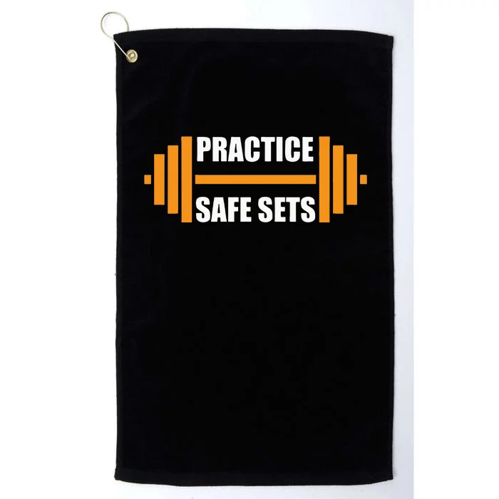 Practice Safe Sets Funny Weightlifting Platinum Collection Golf Towel