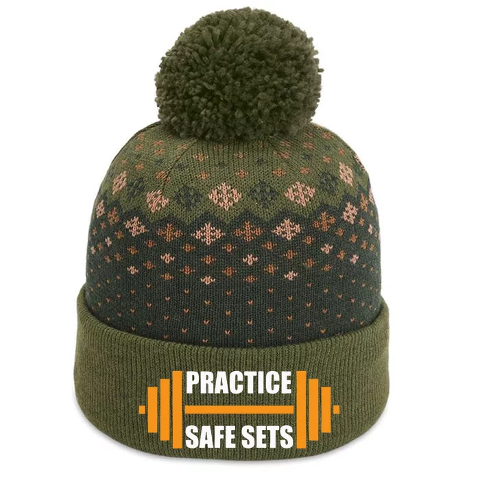 Practice Safe Sets Funny Weightlifting The Baniff Cuffed Pom Beanie