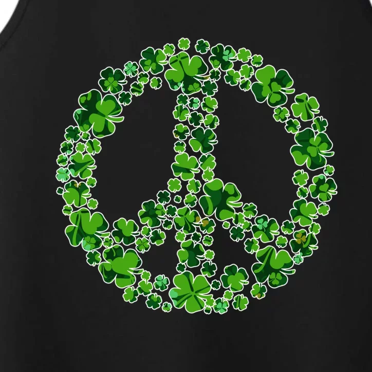 Peace Sign Shamrock St Patricks Day Irish Gift Performance Tank