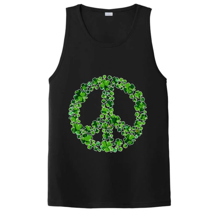 Peace Sign Shamrock St Patricks Day Irish Gift Performance Tank