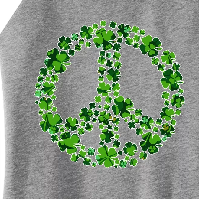 Peace Sign Shamrock St Patricks Day Irish Gift Women’s Perfect Tri Rocker Tank