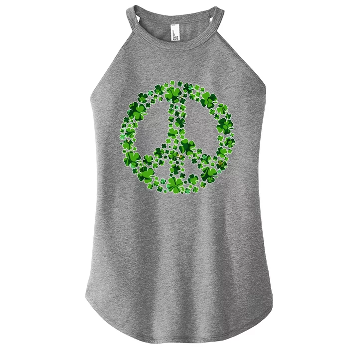 Peace Sign Shamrock St Patricks Day Irish Gift Women’s Perfect Tri Rocker Tank