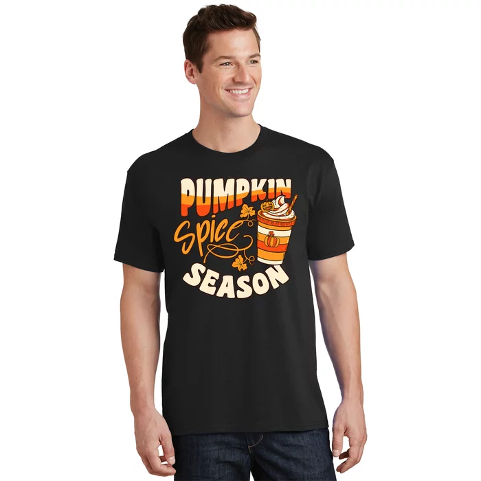 Pumpkin Spice Season Latte Coffee Fall Autumn Funny T-Shirt