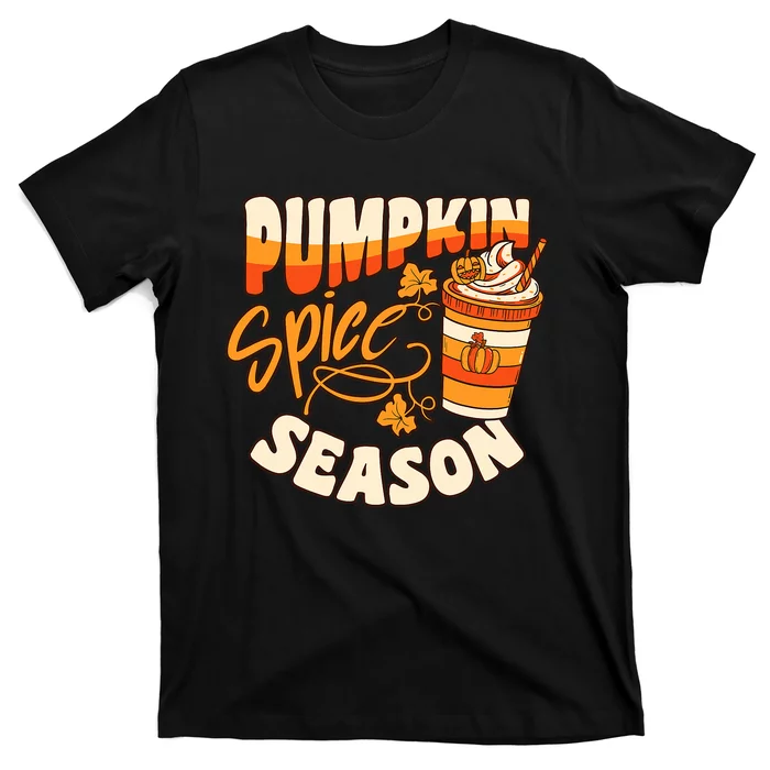 Pumpkin Spice Season Latte Coffee Fall Autumn Funny T-Shirt