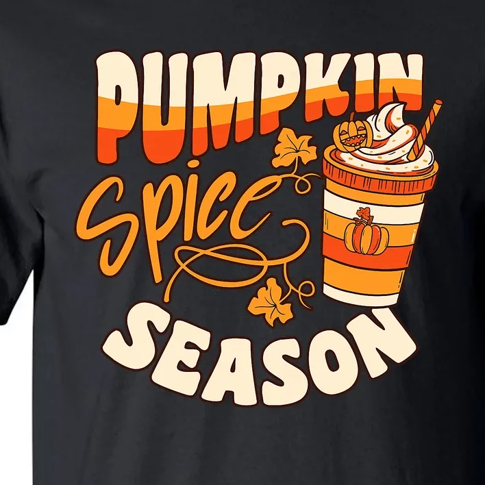 Pumpkin Spice Season Latte Coffee Fall Autumn Funny Tall T-Shirt