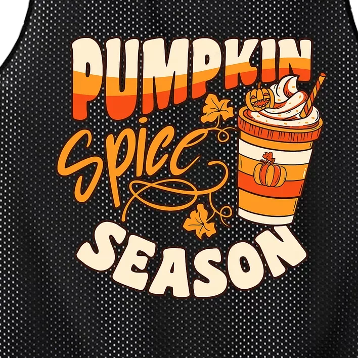 Pumpkin Spice Season Latte Coffee Fall Autumn Funny Mesh Reversible Basketball Jersey Tank