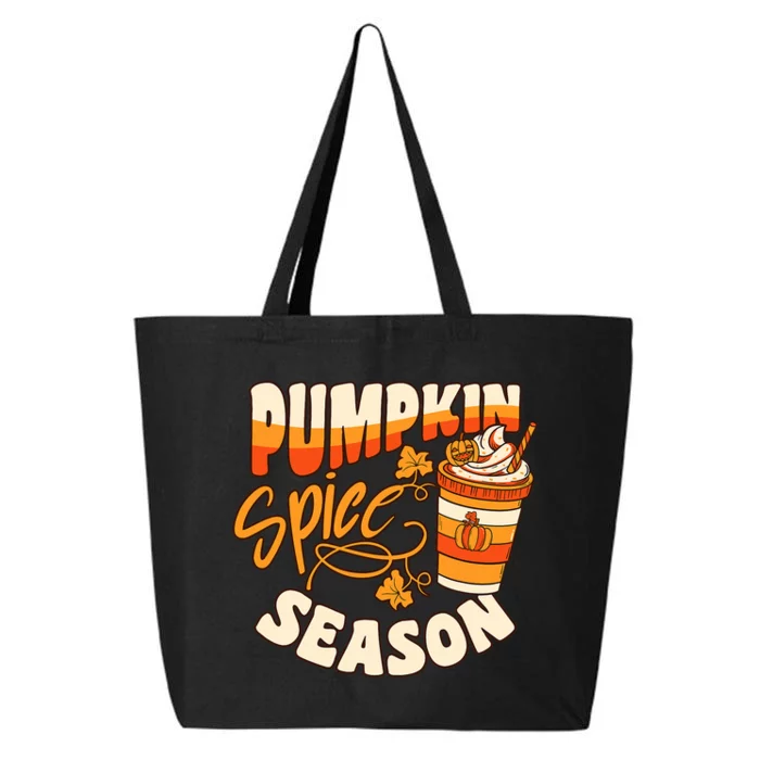 Pumpkin Spice Season Latte Coffee Fall Autumn Funny 25L Jumbo Tote